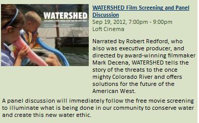 REMINDER Water topic film Today s AZ Daily