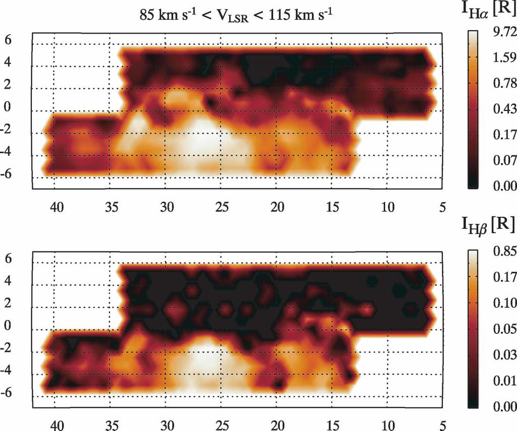 930 MADSEN & REYNOLDS Vol. 630 Fig. 2. Histogram equalized map of H and H emission toward the inner Galaxy at high velocity, with +85 km s 1 < v LSR < þ115 km s 1.