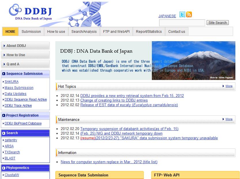 DDBJ- DNA DATA BANK OF JAPAN Dept.