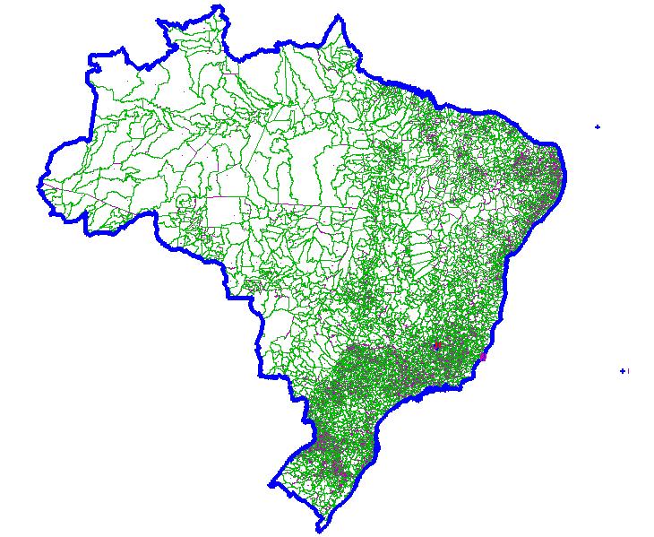 Figure 7: Brazilian Municipal Boundaries, with a highlight in the municipality of Belo Horizonte 2.