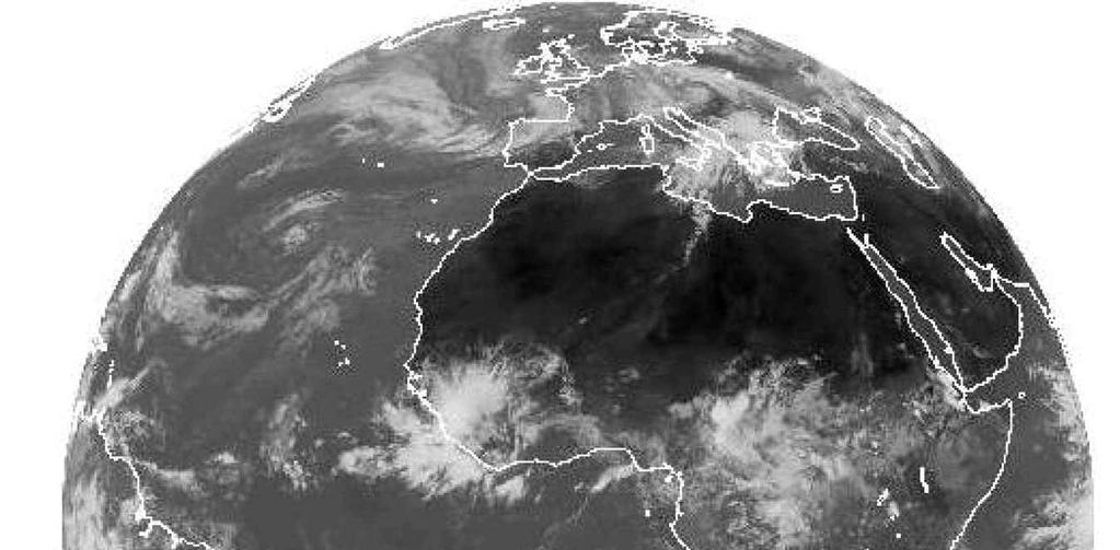 Fig. 4 Meteosat global infrared image, 1200 GMTon 7 June 2002 (courtesy of EUMETSATand NOAA, and taken from http://www.goes.noaa. gov/f_meteo.html).