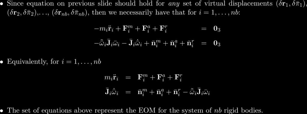 Equations of Motion (EOM)