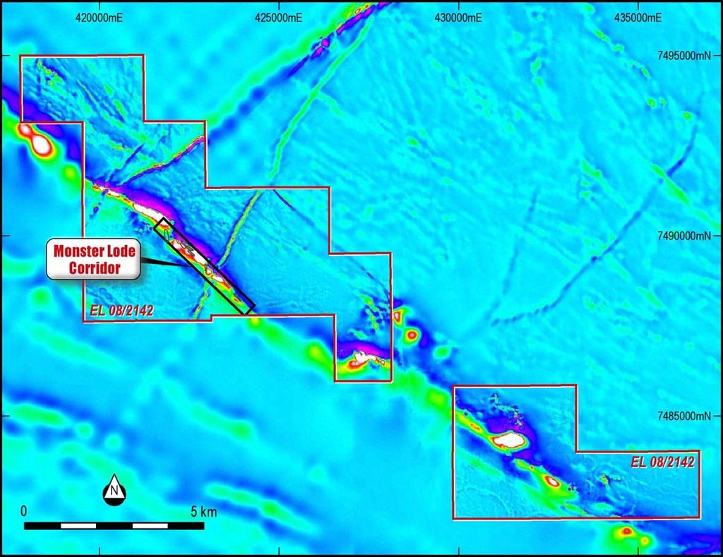 Iron Exploration During the quarter, Cradle completed the acquisition and analysis of aerial magnetic survey data for the Wyloo tenement, producing a number of magnetic, radiometric and terrain