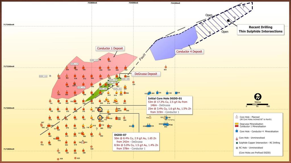 Evaluation and Resources Evaluation commenced on 5 July 2009 hole DGDD-01 intersected high-grade