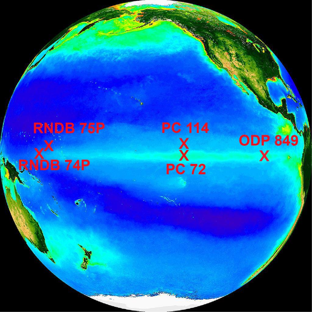 Equatorial Pacific RC17-177 X VNTR 08 Search for evidence of dust