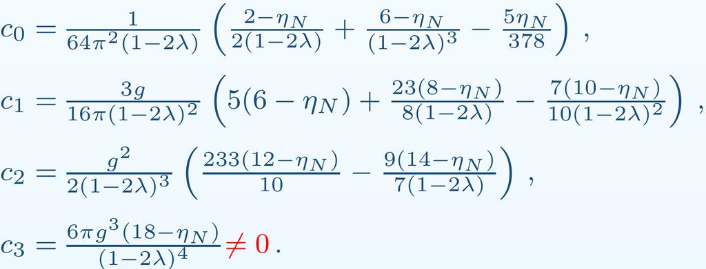 Flow of Einstein-Hilbert + Goroff-Sagnotti Einstein-Hilbert: t g = (2 + η N ) g t λ = (η N 2) λ + g 2π ( (HG,KNORR,LIPPOLDT,SAUERESSIG 16) ) 5 1 2λ 4 5 6
