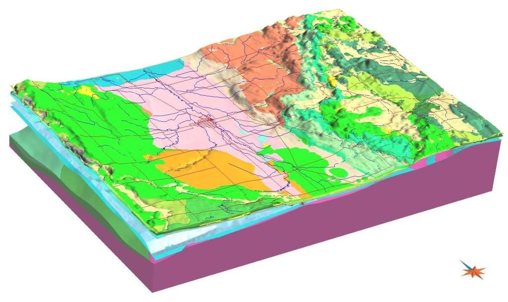By mapping the geology, we define aquifer properties and boundaries, as well as the connection of aquifers to the land surface and to surface water resources, thus providing information essential to