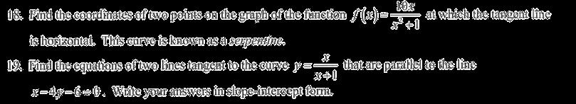 1 is horizontal. at which the tangent line 3.