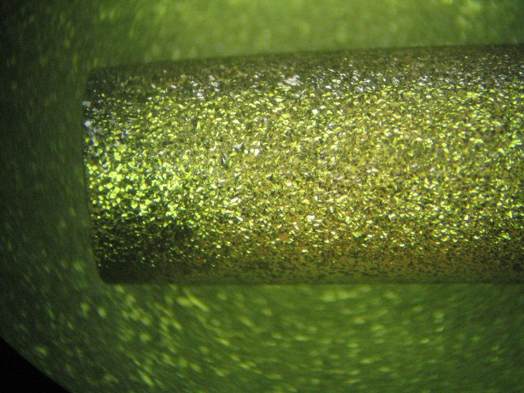 Close-up of the 5 mm ID diamond tube.