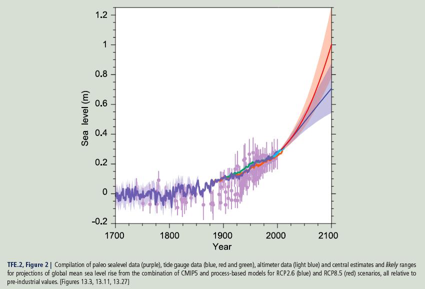 GMSL It is virtually certain that globally averaged sea level has risen over the 20th century, with a very
