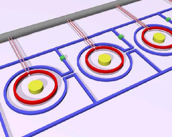 An idea of qubit on-chip architecture using magnetic nanoparticles Coupling circuits Josephson switches superconducting loops