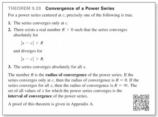 Radius and Interval of Convergence - Introduction A power series in x can be viewed as a function of x f(x) = O a # (x c) # where the domain of f(x) is the set of all x for which the power series