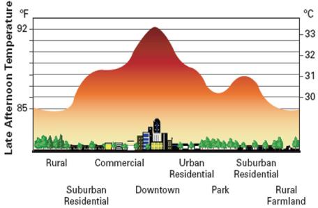 The Urban Environment and Temperature Nearly 50% of the worlds population lives in cities Urban heat island Higher