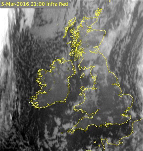 National meteorological service in Ireland -Satelite data Infra red Satellite The infra red satellite image measures the temperature or radiance of the ground and clouds.