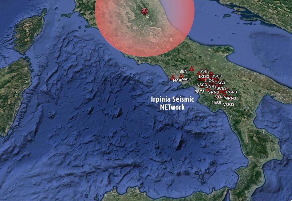 The event as seen from ISNet We present the results related to the Central Italy earthquake, as seen from ISNet (Irpinia Seismic Network).