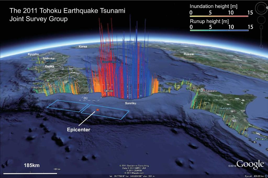 Mori, N et al. (2011) Survey of 2011 Tohoku earthquake tsunami inundation and run-up, Geophysical Research Letters, 38, L00G14. Mori, N., T.