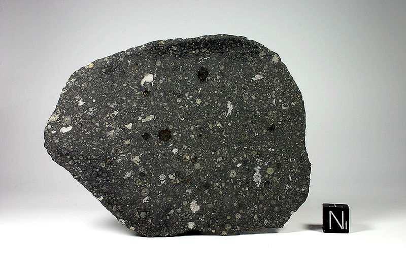 Sample: CAIs of the Allende meteorite 1cm Allende meteorite - image by Matteo Chinellato Calcium-aluminium-rich