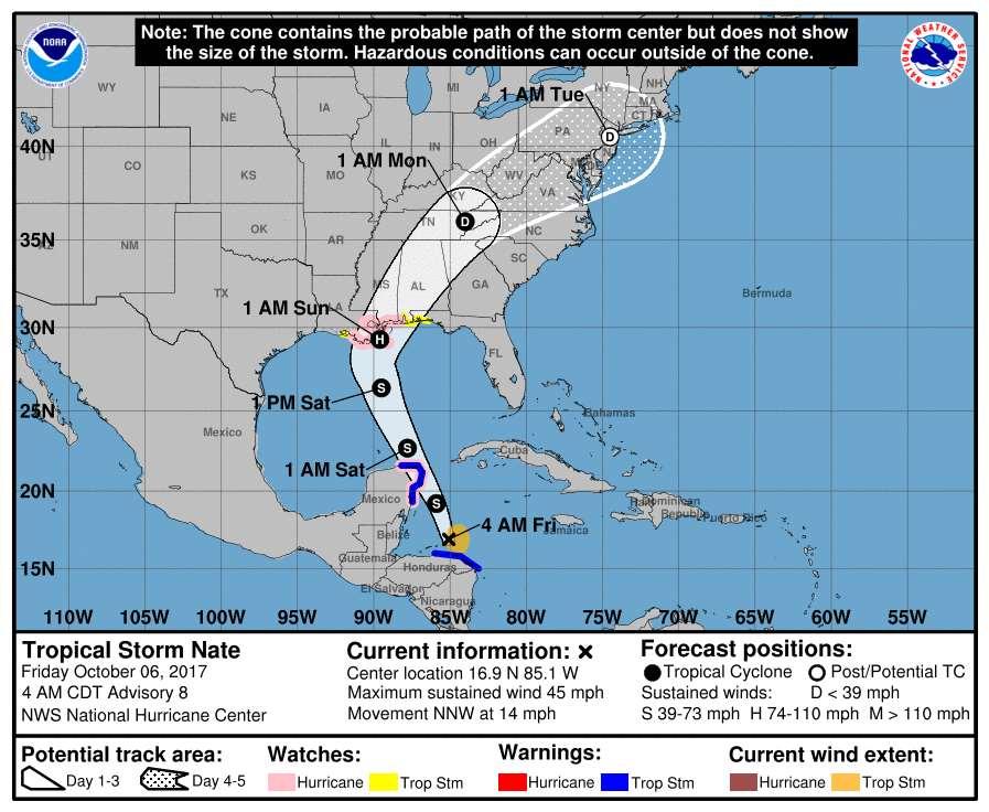 Situation Overview No significant changes to the track forecast this morning. Hurricane and Storm Surge Watches are in effect for our forecast area.