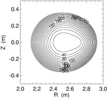Case 5 cont d Flux contours Mod-B contours (Gauss) Radial profile of flux Plasma