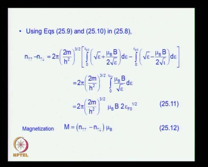 (Refer Slide Time: 09:57) And this can be simplified for small values of the applied magnetic field, we can write