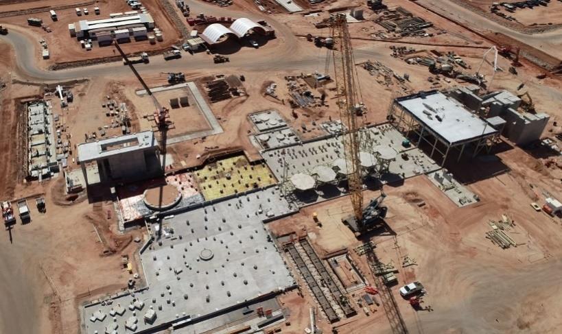 Infrastructure development Minerals Processing Plant and Non-Processing Infrastructure construction continued with all critical concrete pours and bulk earthworks now complete.