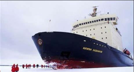 The 18-metre-wide ship was loaded with 70 tonnes of provisions for the guests and crew.