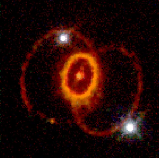 SN 1987A Rings (Hubble Space Telescope 4/1994) Foreground Star Supernova Remnant (SNR) 1987A 500 Light-days Ring