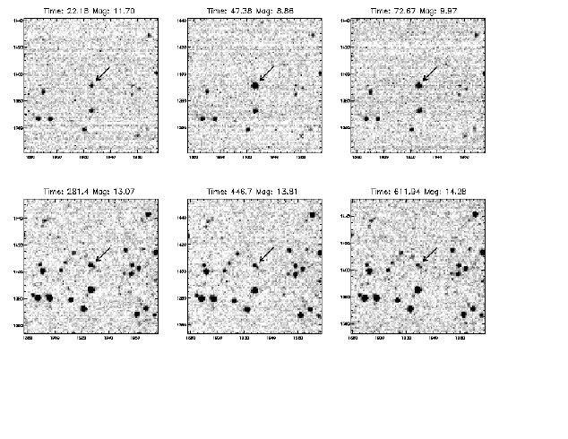 12 R. Kehoe et al.: GRB Prompt Optical Emission Figure 8. 100 100 pixel subimage (24 arcminutes across) surrounding GRB990123 optical counterpart.