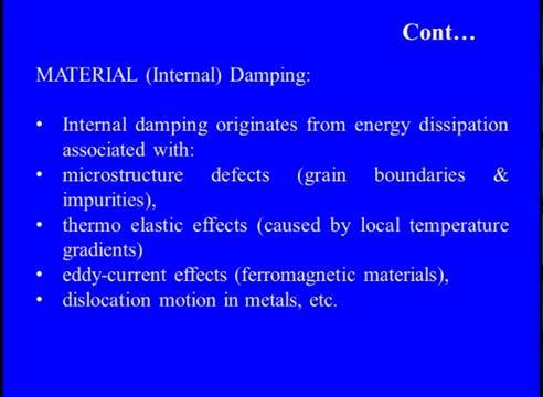 (Refer Slide Time: 16:31) So, certainly it will affect like the material properties or the material damping properties like we have the grain boundaries, the grain structures, various kind of