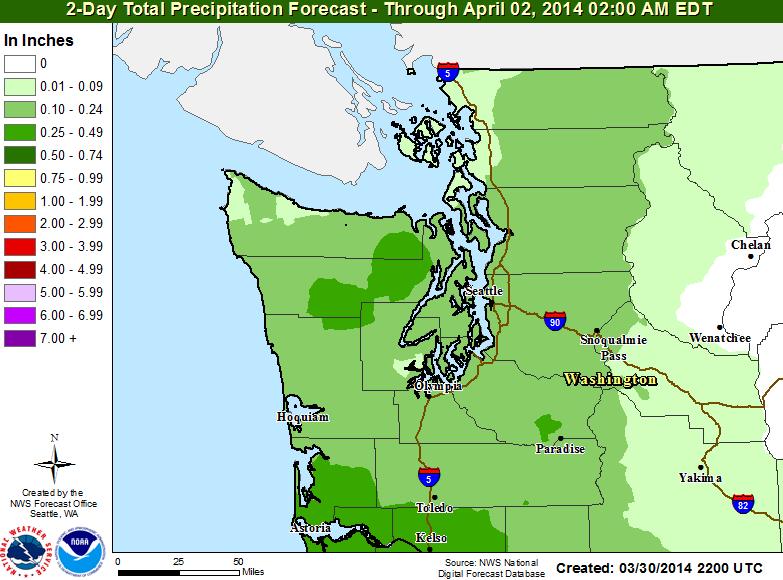Mudslide Washington State No significant precipitation expected through mid-week o Next chance for precipitation is Thursday River is flowing through the blockage in a new channel in an orderly