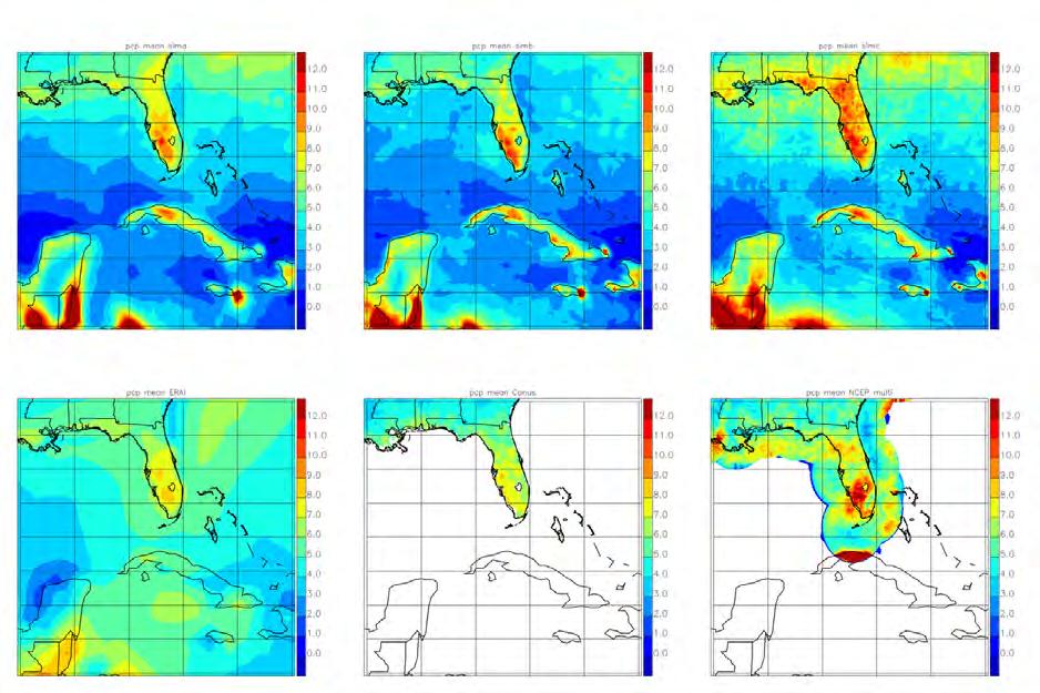 5. Summer precipitation in Florida < > Gulf of Mexico Florida 200km CRCM5 0.44 CRCM5 0.22 CRCM5 0.11 ERAI 0.75 CONUS 0.