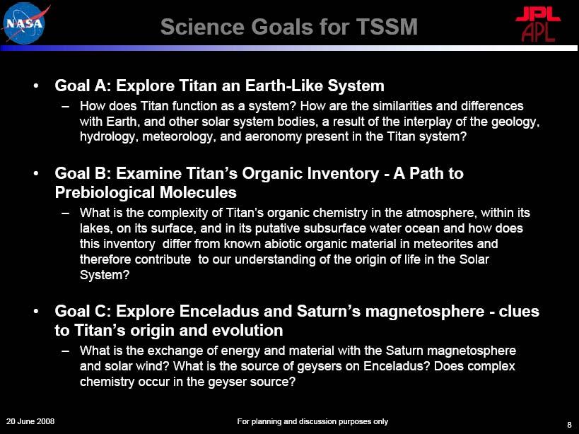 TSSM Science