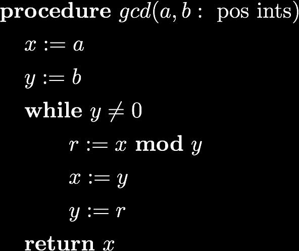 Calculating gcd(a,b) Rosen p.
