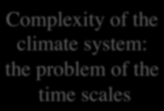 Complexity of the climate system: the problem of the time scales Climate models and planetary habitability Time scales of