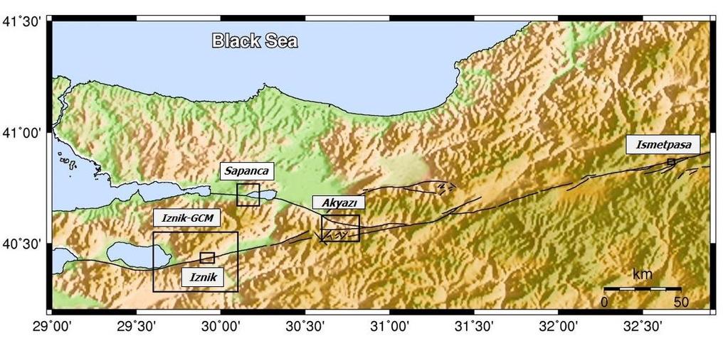 2. NETWORKS ON THE NAFZ In order to determine the crustal deformation along the North Anatolian Fault zone, geodetic studies have been performed since 1970s.