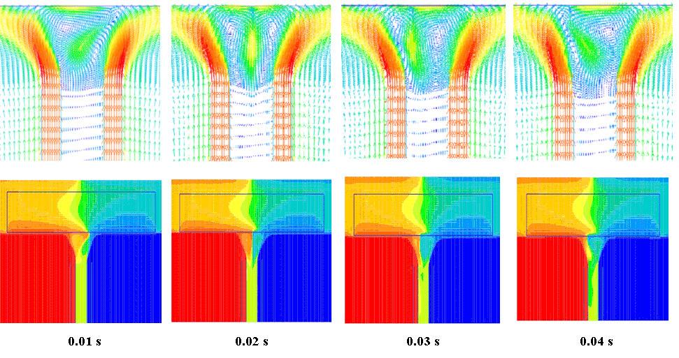 CFD4NRS, Garching, Munich, 5-7 Sept. 2006. The formation of eddies and their oscillation can be clearly observed in this figure.