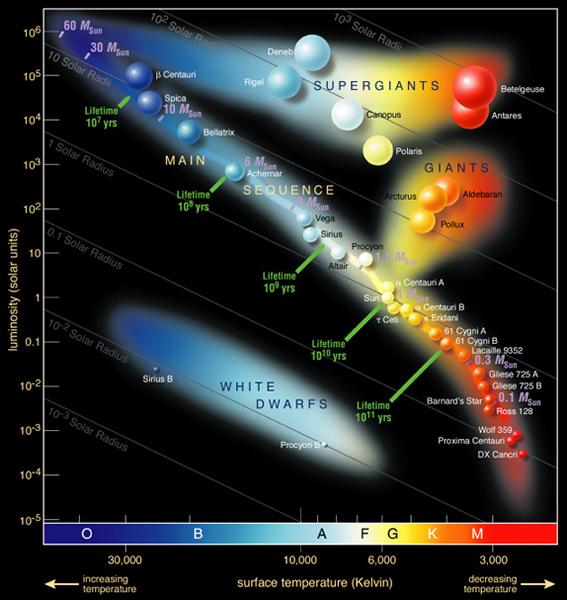 Properties and Types of Stars The main physical properties of stars are their luminosity L, surface temperature T, radius R and mass M. E.