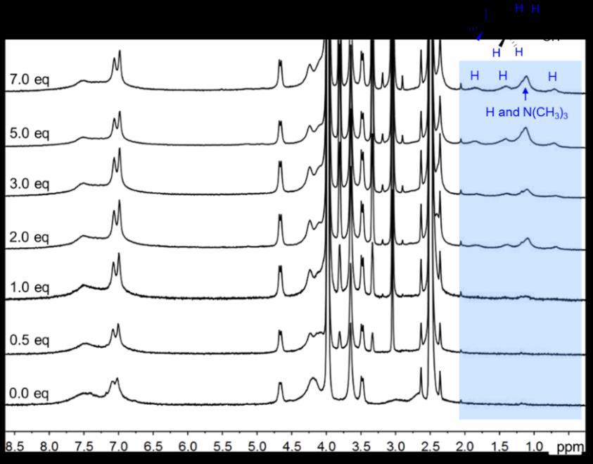Fig. S9 The up-field region of the 2D COSY NMR spectrum for the mixture of Zn(II)@1 and 5 equiv.