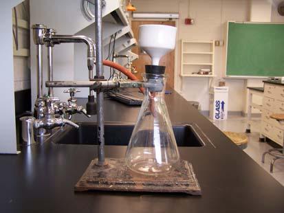 Assemble a vacuum filtration apparatus (see Figure 1 below) to separate the copper (II) carbonate precipitate from the solution.