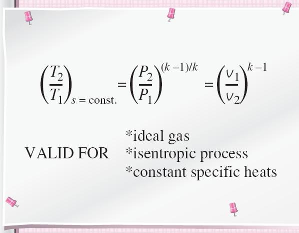 Isentropic Processes of Ideal Gases Constant Specific