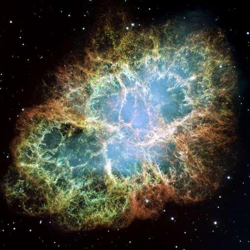 Crab Nebula (M1) in Taurus Creation of the Crab Nebula corresponds to the bright supernova recorded by Chinese astronomers in AD 1054 The guest star they observed for nearly a month gave rise to the