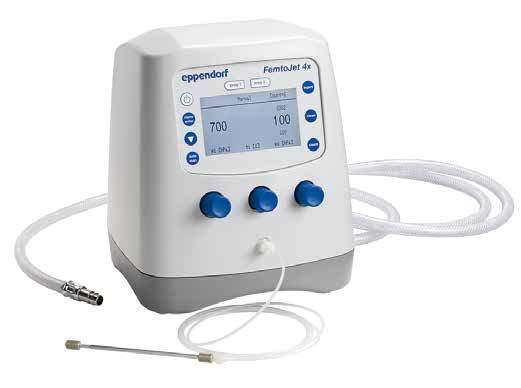 With a built-in compressor, the FemtoJet 4i is the tool of choice for injecting aqueous solutions into adherent cells and suspension cells.