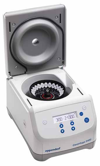 140 141 Centrifuge 5420 Centrifuge 5424 R CENTRIFUGES AND ROTORS The new Centrifuge 5420 was designed with your molecular biology routine applications in mind.