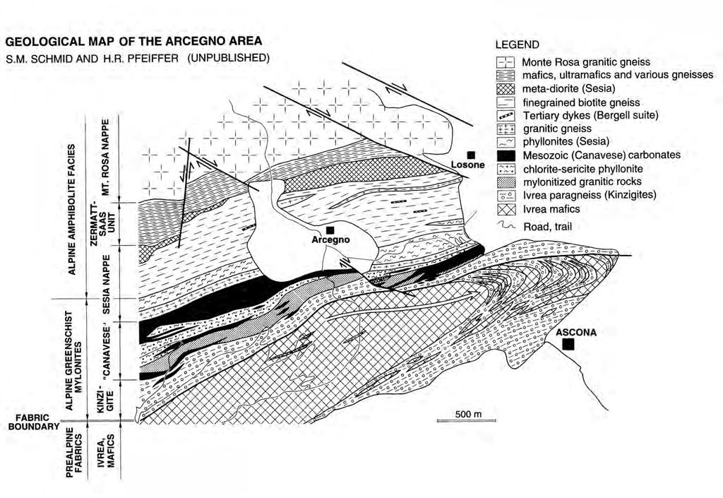 tectonic map of the Arcecno area and excursion day 2