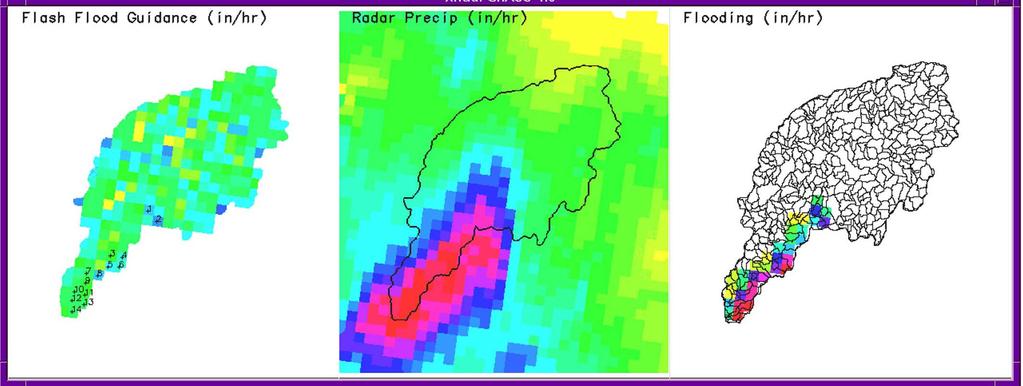 Flash Flood Guidance Flash Flood Guidance (in/hr) Gridded Rainfall (in/hr) Excess Flooding (in/hr) Hydrology Meteorology Hydrometeorology Flash