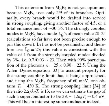 W.E. Pickett: Тс430K!!! λ.5 Problems: - lattice stability?
