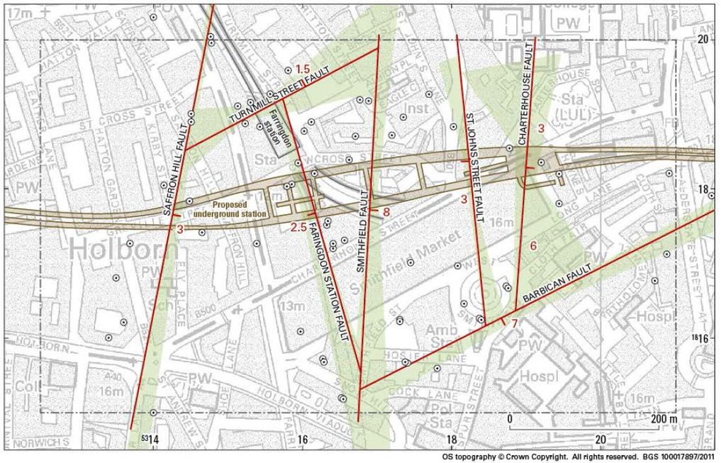 Farringdon Crossrail Station Location Map 7 faults