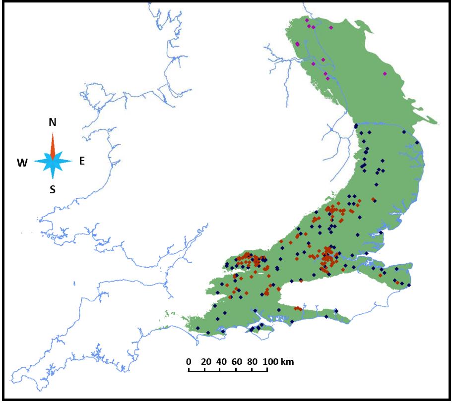 Extent of Chalk Aquifer Model in south-east England.