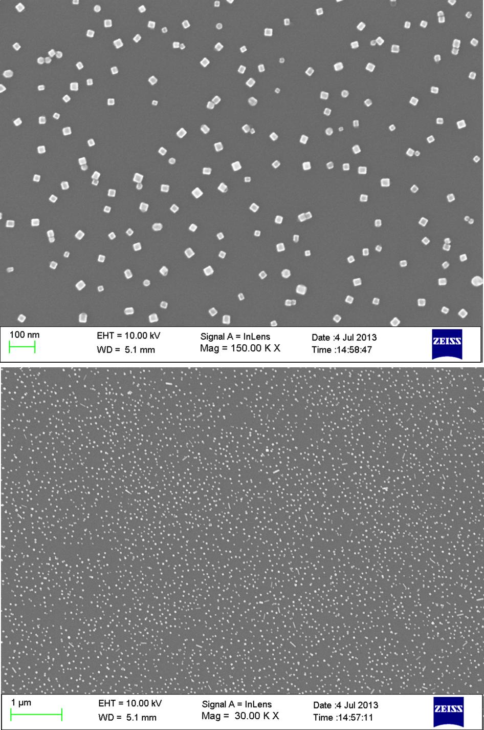 SI4 Representative SEM images of Pd cube (average 25 nm ) on clean