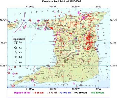 Earthquake occurrence on land